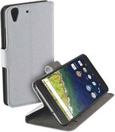 HC wit book case style Huawei Y6 wallet case Telefoonhoesje