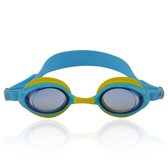 #DoYourSwimming - Zwembril incl. transportbox - »Zippo« - anti-fog systeem, krasbestendige glazen met geïntegreerde UV-bescherming  - voor kinderen tot 12 jaar - lichtblauw/geel