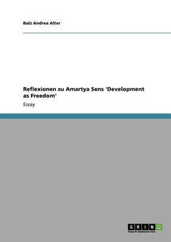 Reflexionen zu Amartya Sens 'Development as Freedom' - cover