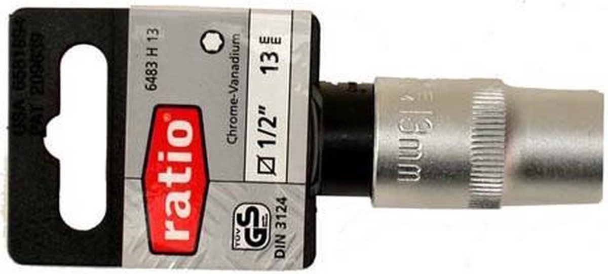 Ratio Dopsleutel 1/2 inch 22mm 6 kant