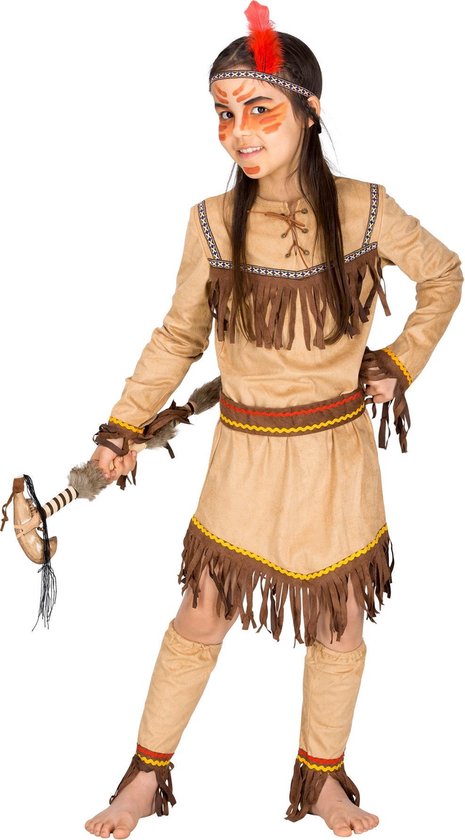 dressforfun - meisjeskostuum indianenvrouw vlugge otter 152 (12-14y) - verkleedkleding kostuum halloween verkleden feestkleding carnavalskleding carnaval feestkledij partykleding - 300659