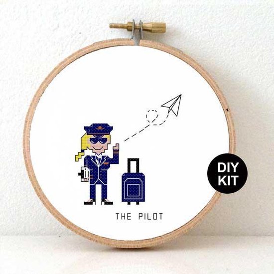 Hedendaags bol.com | Piloot borduurpakket. DIY kado voor haar. DIY kado idee BP-74