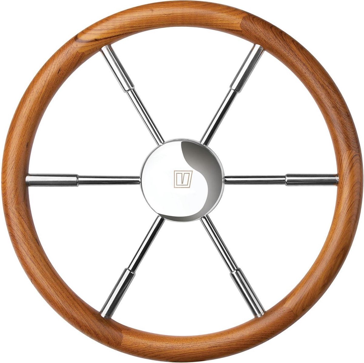 VETUS PRO60T RVS Stuurwiel met teakhouten Hoepel Ø 60 cm