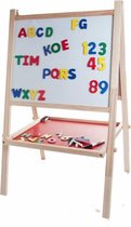 Schoolbord Whitebord hout - 88 x 54 x 43cm - inclusief alfabet