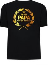 Gouden Krans T-Shirt - Beste Papa van de wereld (maat xl)