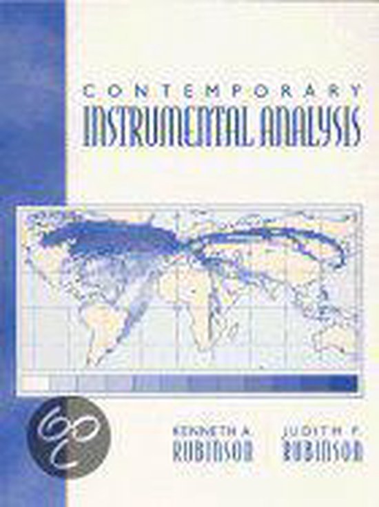 Boekomslag van 'Contemporary Instrumental Analysis' met een wereldkaart in blauwtinten en namen van auteurs.