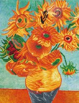 DIAMOND DOTZ DD13.011, Originele 5D Diamond Painting Set Sunflowers (Van Gogh), Knutselpakket met 27866 Ronde Steentjes, Dotz voor Volwassenen, Hobbypakket ca. 71x56 cm voor Kinder