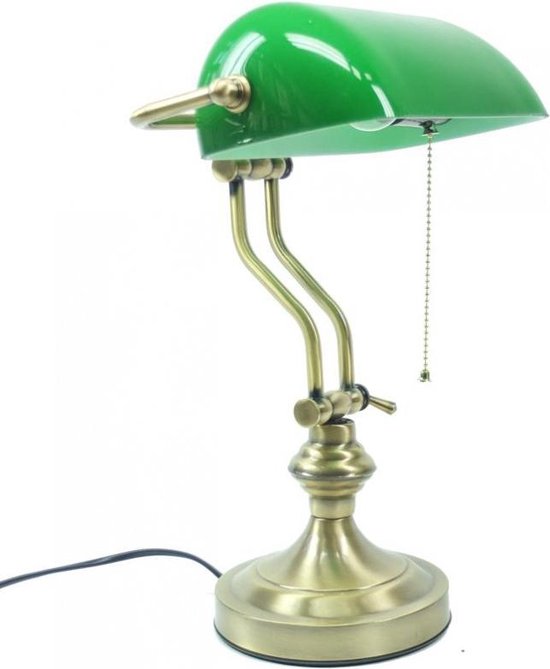 Bureaulamp met groene vintage kap (notarislamp) bol.com