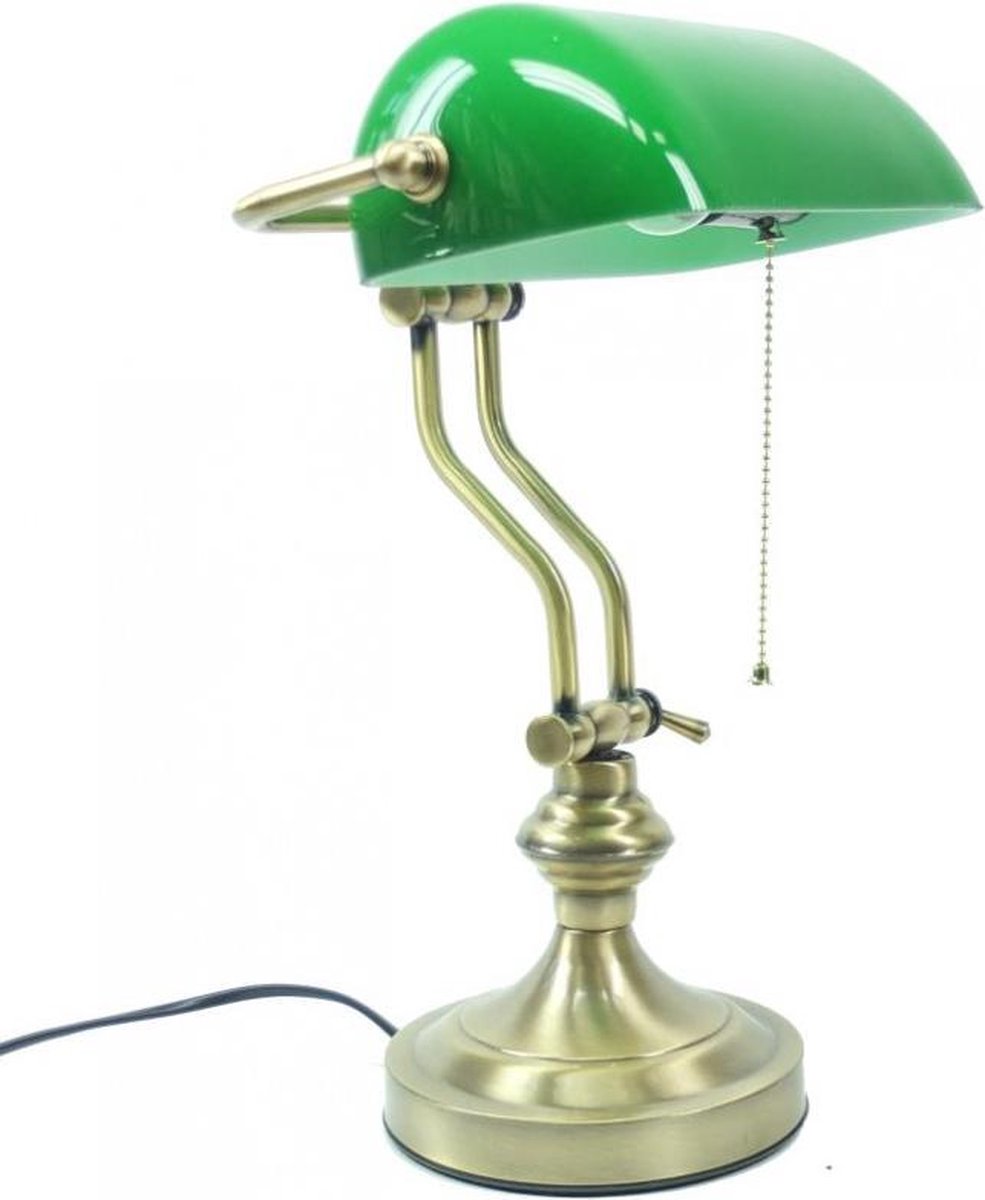 Onaangeroerd hospita sponsor Bureaulamp met groene vintage kap (notarislamp) | bol.com