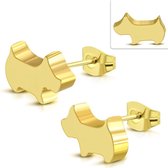 Montebello Oorbellen Aya Gold - 316L Staal - Puppy - Hond - 8x5mm