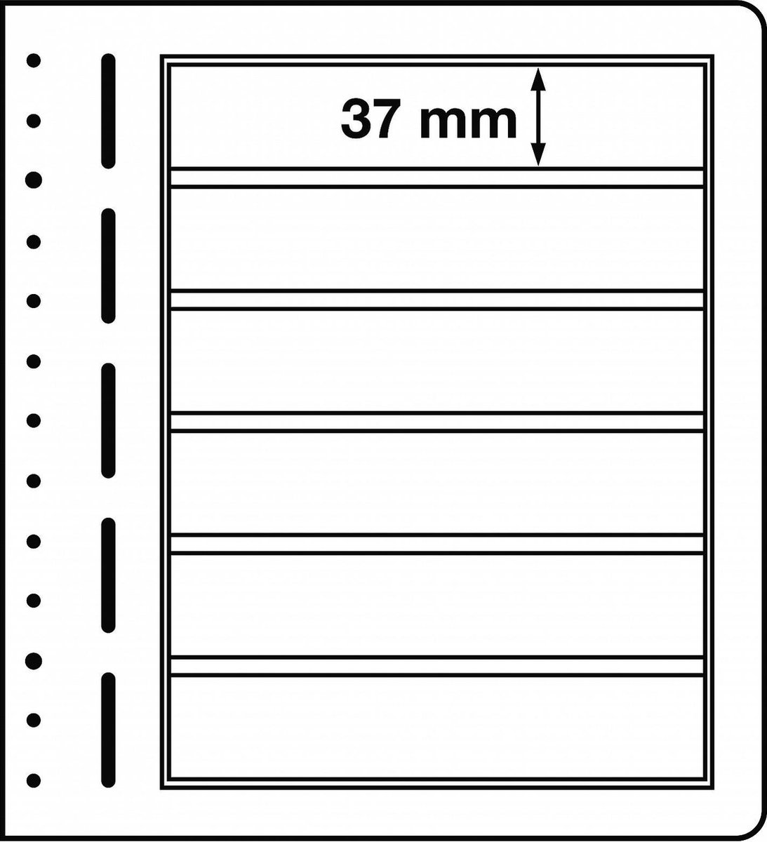 LEUCHTTURM - Muntblad - LB-bankvellen, 6-delige indeling, 190 x 37 mm