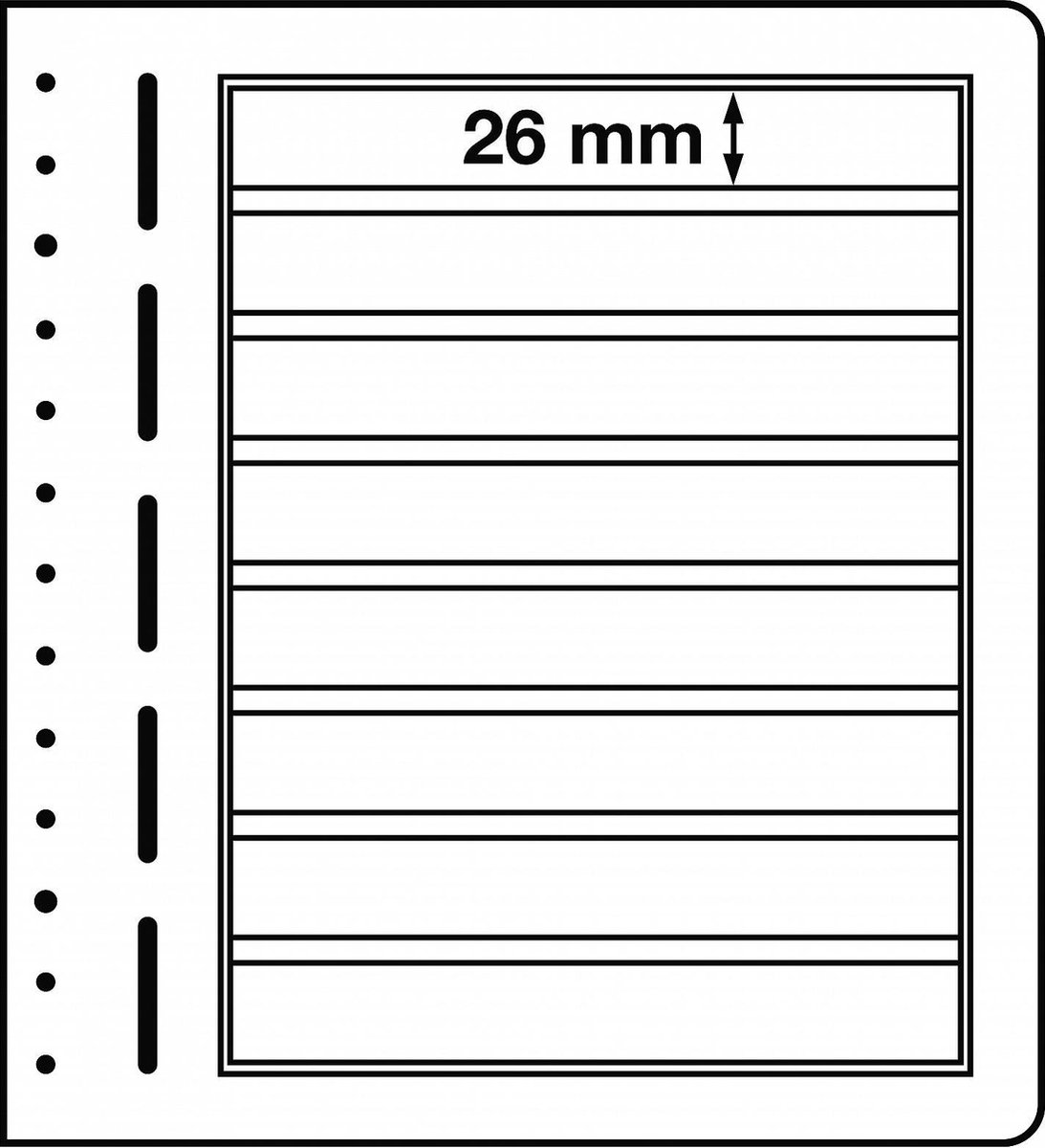 LEUCHTTURM - Muntblad - LB-bankvellen, 8-delige indeling, 190 x 26 mm