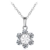 Fate Jewellery Ketting FJ409 - Snowflake - 45cm + 5cm -  Zilverkleurig met zirkonia kristallen