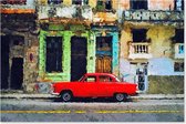 Graphic Message - Tuin Schilderij op Outdoor Canvas - Auto in Havana - Cuba - Buiten