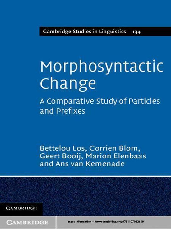 Cambridge Studies in Linguistics 134 - Morphosyntactic Chang ... - cover