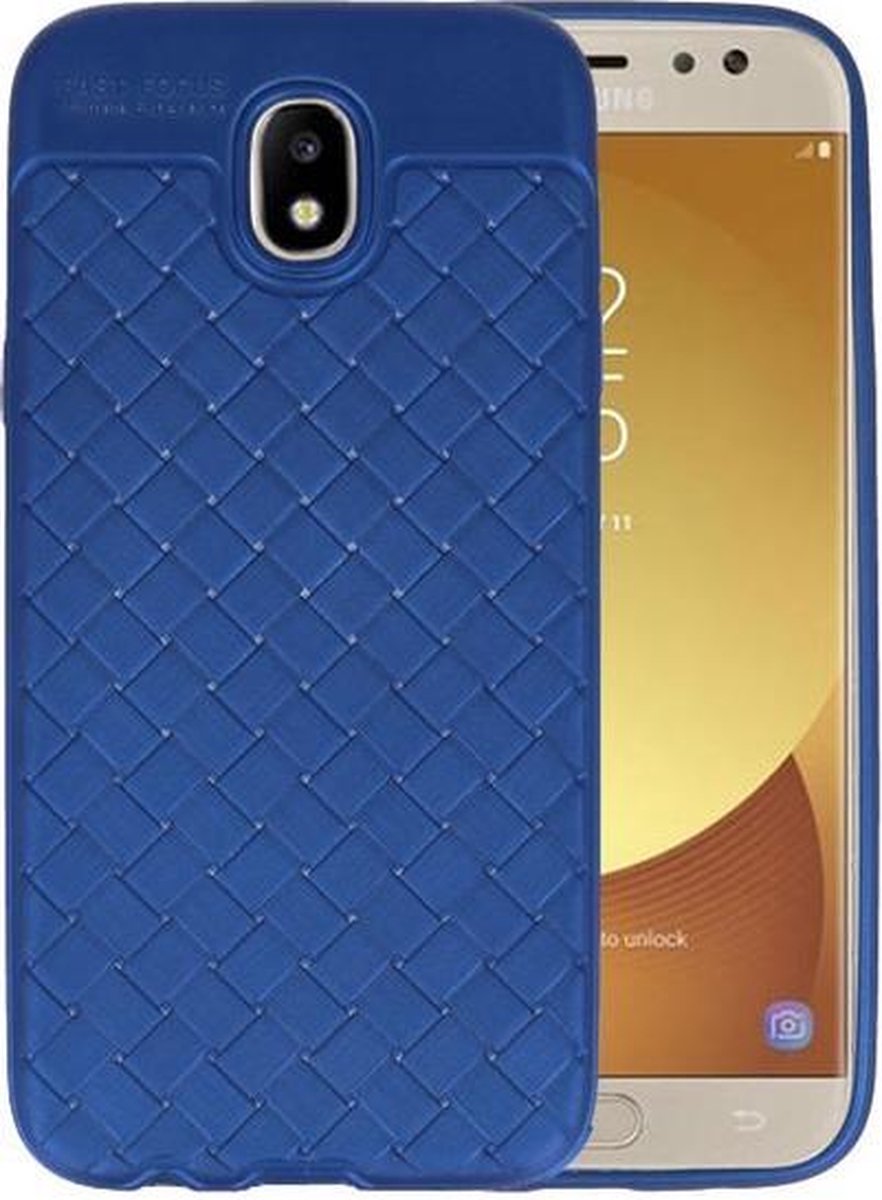 Blauw Geweven TPU case hoesje voor Samsung Galaxy J5 2017