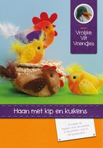 DIY wolvilt pakket: Haan, kip en kuikens