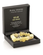 Jade honing armband 'Ruby Mania - nugget edelsteen kralen
