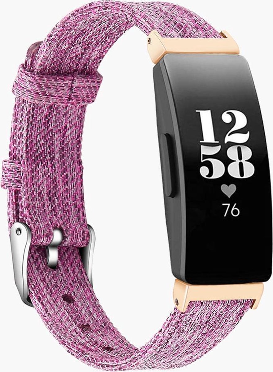 KELERINO. Denim bandje geschikt voor Fitbit Inspire (HR) - Lila