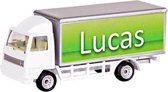LKMN Speelgoedvoertuig model vrachtwagen met naam type Lucas-wit