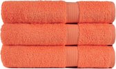Handdoek 50x100 cm Luxor Uni Topkwaliteit Oranje col 220 - 4 stuks