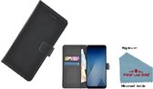 Pearlycase® Wallet Bookcase Hoesje voor Samsung Galaxy A6 2018 - Zwart effen