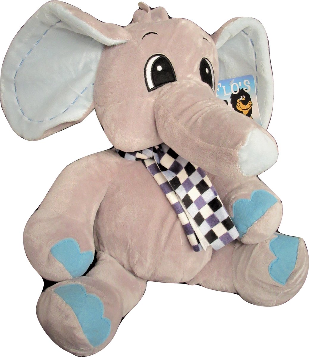 Pluche Olifant 30 cm - Knuffel Olifant - Blauw