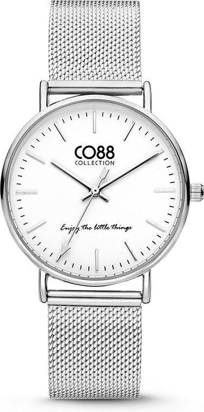 CO88 Collection Horloges 8CW 10002 Horloge met Mesh Band - Ø36 mm - Zilverkleurig