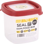 Wham Seal It Vershouddoos - Vierkant - 650 ml. - Set van 4 Stuks - Rood