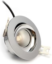 Premium dimbare Led inbouwspot / Kantelbaar / Rond / 5.5Watt / Chroom / 3000k