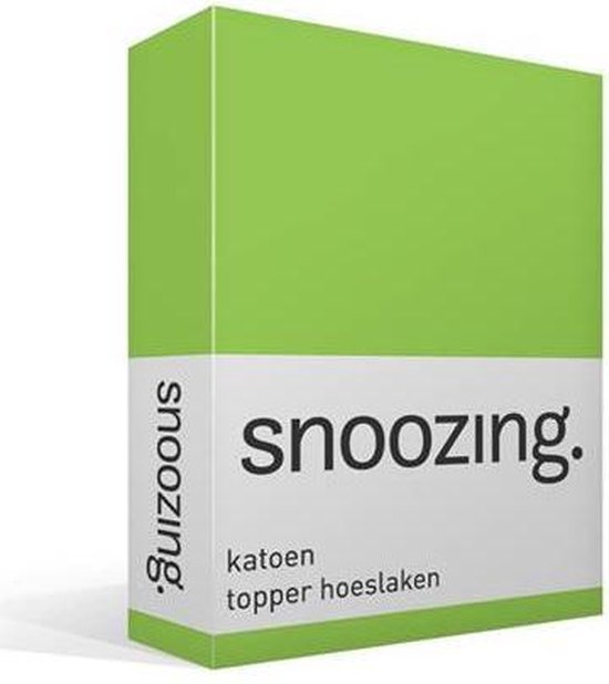 Snoozing - Katoen - Topper - Hoeslaken - Eenpersoons - 80x220 cm - Lime