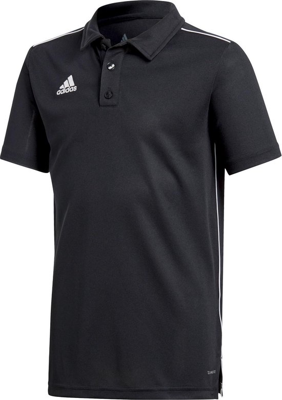 adidas Core 18 Sportpolo - Maat 152  - Unisex - zwart/wit