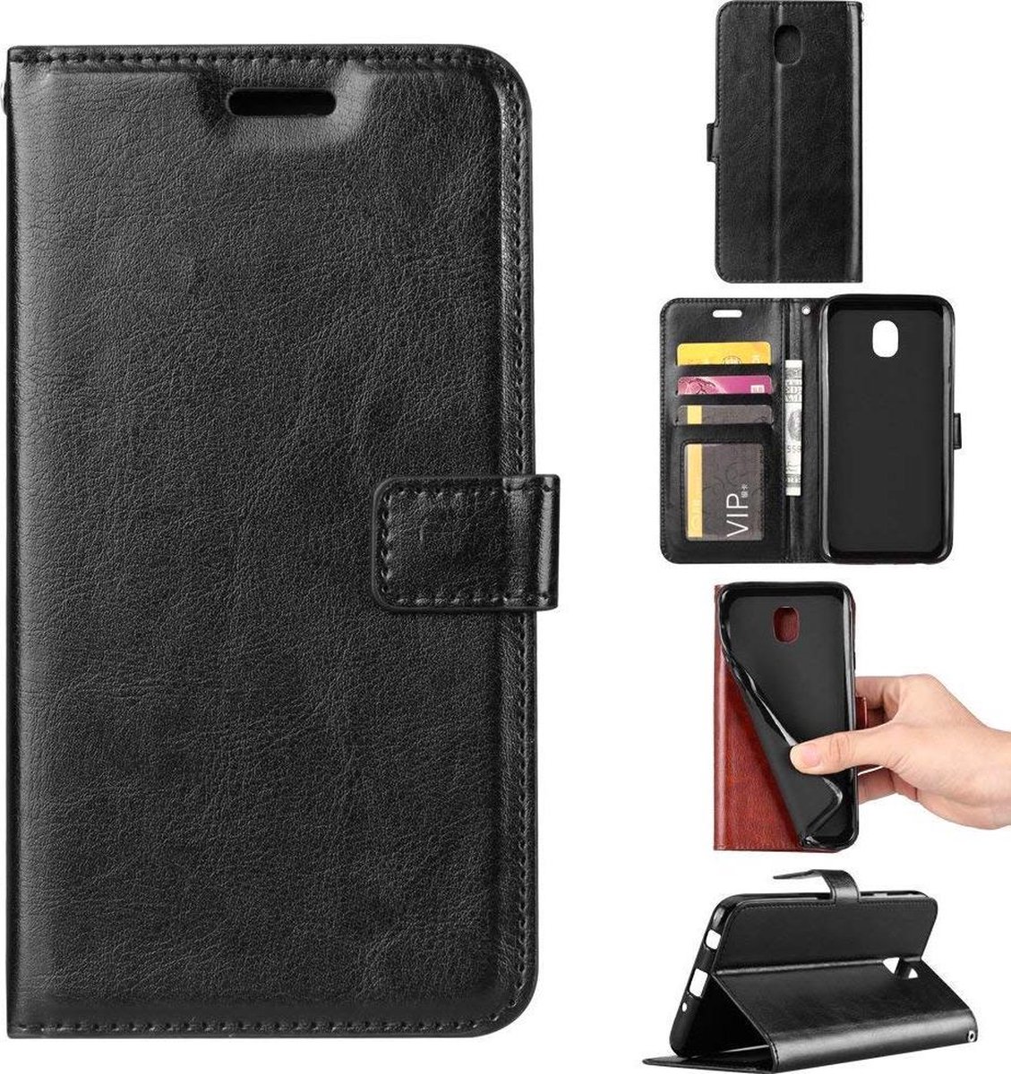 Samsung Galaxy J6 2018 portemonnee hoesje - zwart