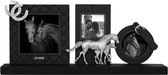 Happy House Fotolijst met Paarden - Drieluik - Zwart