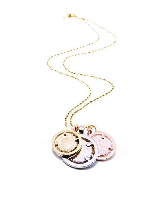 Monografie Productie Buitenlander TOV Essentials TOV Triple Coins Tri Colori necklace - Ketting -  Goud/Zilver/Rosé - 85cm | bol.com