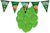 St. Patricks Day versiering - 25x ballonnen en 1x slinger - feestartikelen