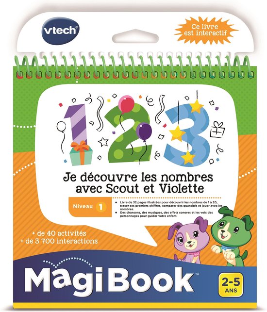Afbeelding van het spel VTECH - Magibook Interactive Book - Ik ontdek de nummers met Scout en Violet