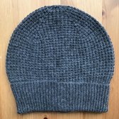 Cashmere/Wool Blend Mens Charcoal Knitted Hat