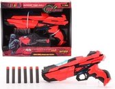 Speelgoed pistool rood zwart 29 cm