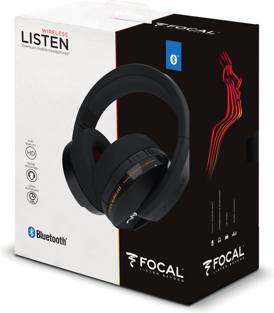 Focal Listen Wireless Hoofdtelefoons Bedraad en draadloos Hoofdband Oproepen/muziek Bluetooth Zwart