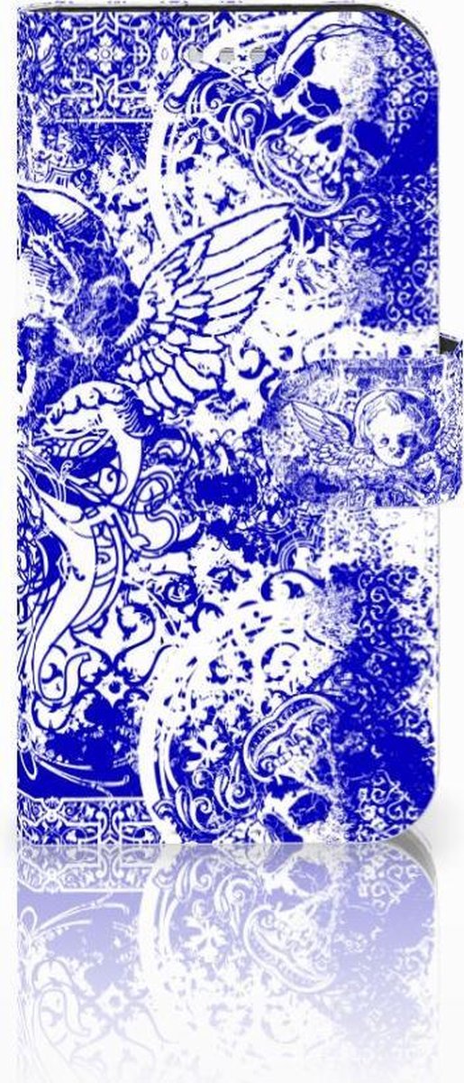 Telefoonhoesje met Naam Samsung Galaxy S7 Angel Skull Blauw