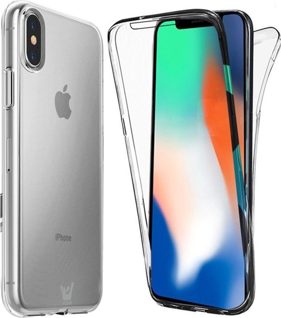 Centimeter Vermoorden Droogte iPhone XS / X Hoesje - 360 Graden Case 2 in 1 Hoes Transparant + Ingebouwde  Siliconen... | bol.com