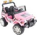 Jeep kinderauto roze met 12 Volt accu