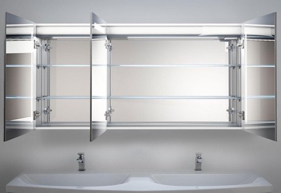 120 cm spiegelkast met spiegelverwarming en praktische LED verlichting |  bol.com
