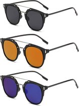 Wayfarer Zonnebrillen Retro Flat - 3 stuks