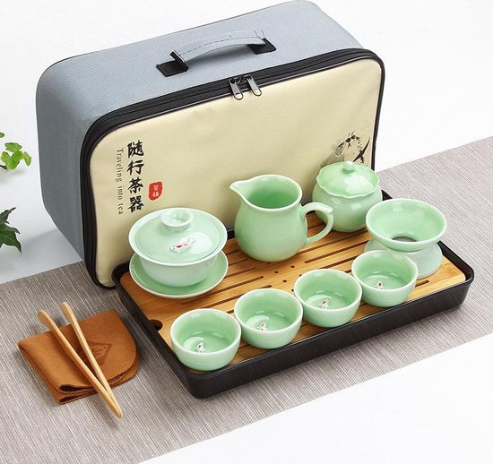 Thee set keramiek - Draagbare - Gongfu tea set - Groen | bol.com