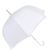Clayre & Eef W4PLU0003W - Paraplu - Doorsnede/hoogte: 93 x 90 cm - nylon - wit