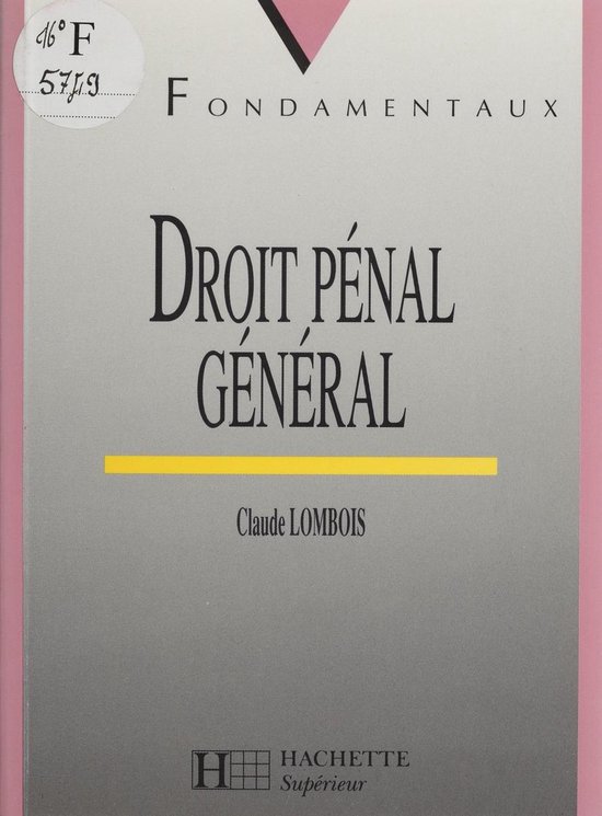 Droit pénal général - cover