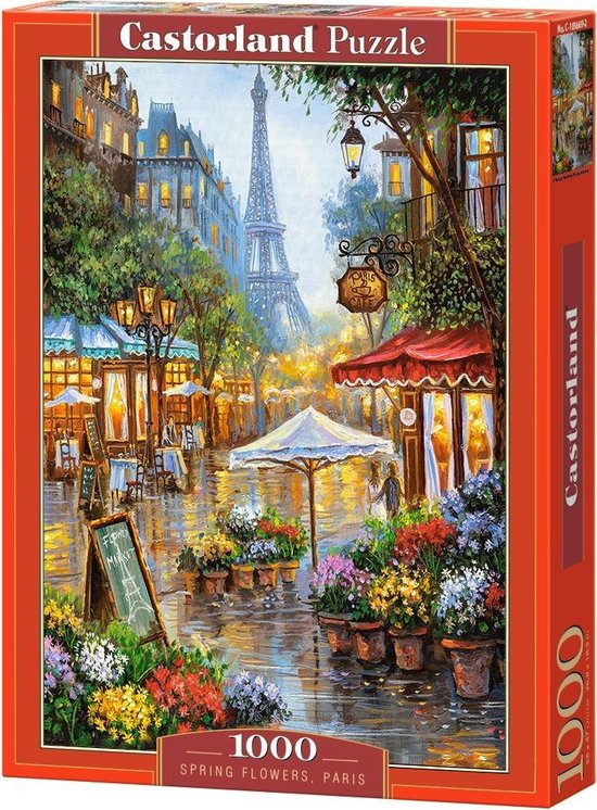 Castorland Spring Flowers Paris – Puzzel – 1.000 stukjes – Satijnen afwerking – Perfecte pasvorm – Europese kwaliteit