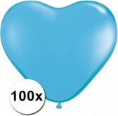 Hartjes ballonnen lichtblauw 15 cm 100 stuks